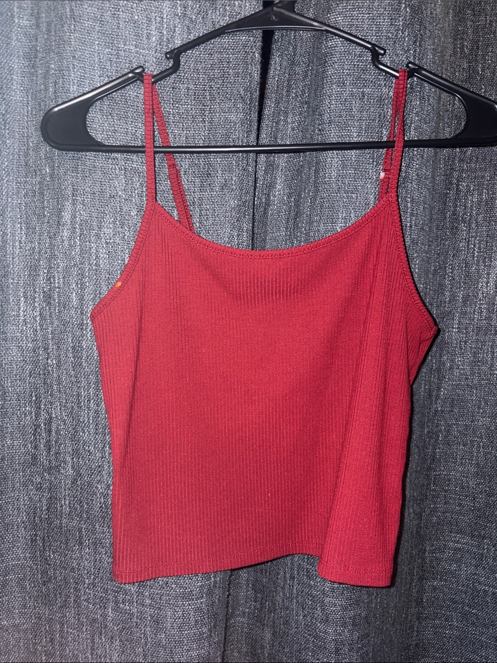 American Eagle Outfitters Red Ribbed Spaghetti-Strap Camisole